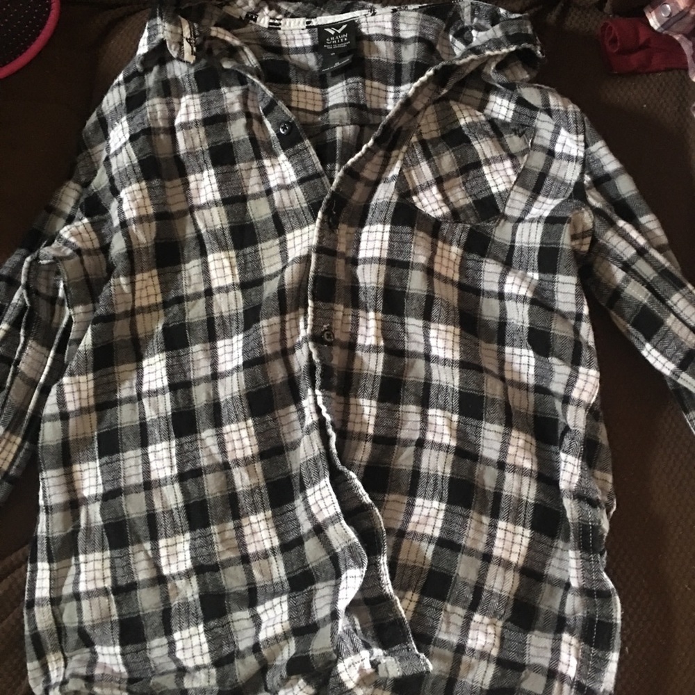 black and white flannel